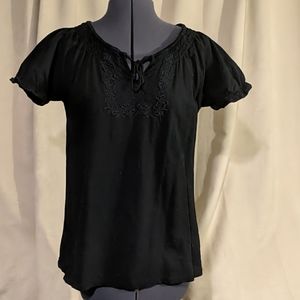 Black Charter Club Cotton Blouse